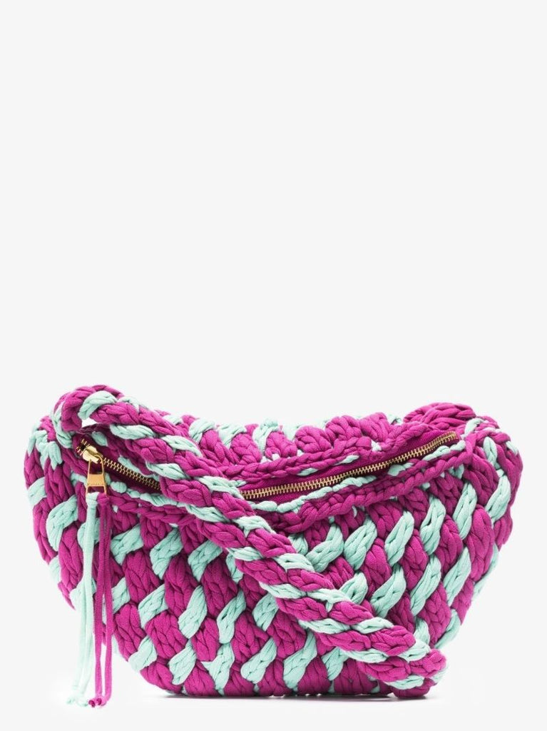 Purple Knitted Cross Body Bag