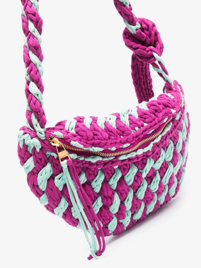 Purple Knitted Cross Body Bag