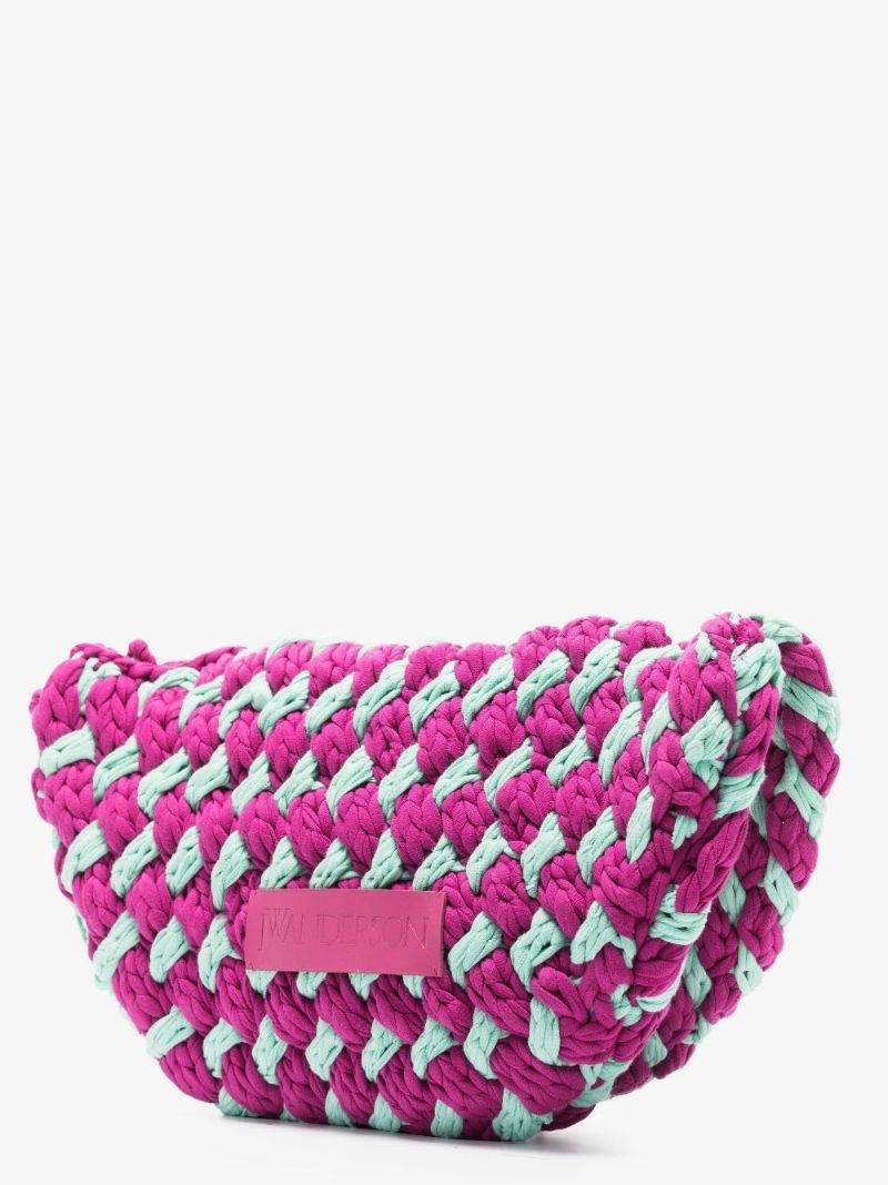 Purple Knitted Cross Body Bag