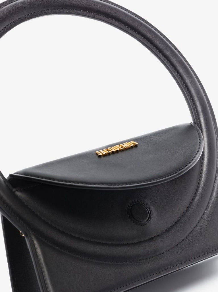 Black Le Sac Rond Leather Shoulder Bag