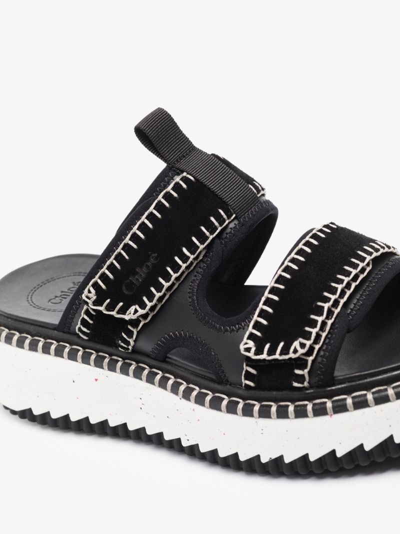 Black Lilli Suede Flatform Sandals