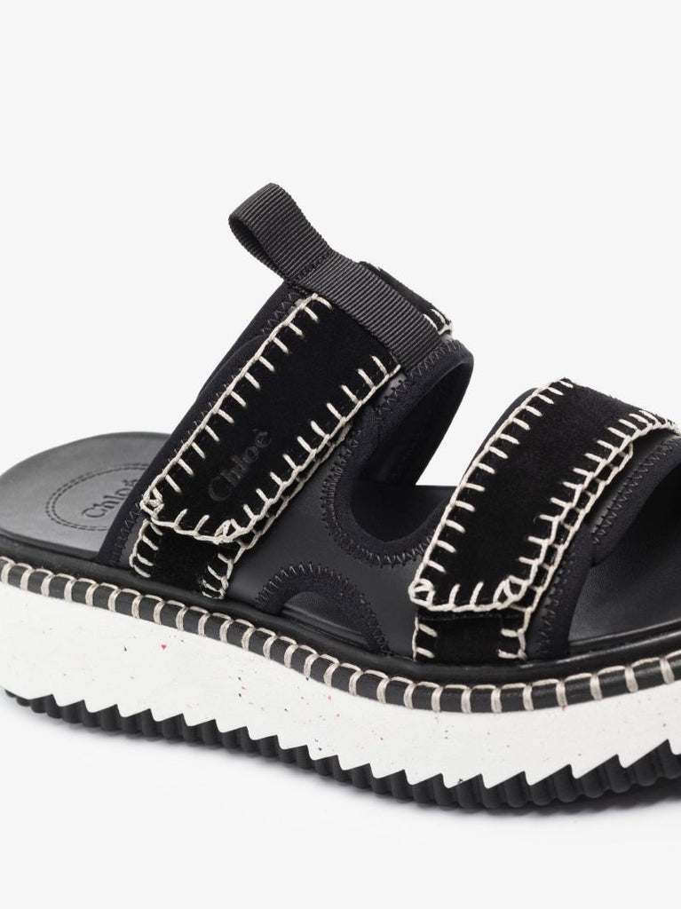 Black Lilli Suede Flatform Sandals