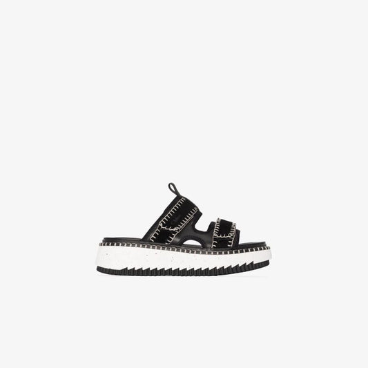 Black Lilli Suede Flatform Sandals