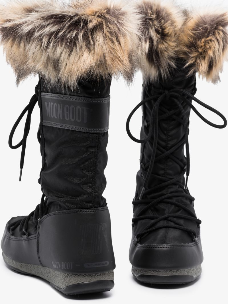 Black Monaco Faux Fur Snow Boots