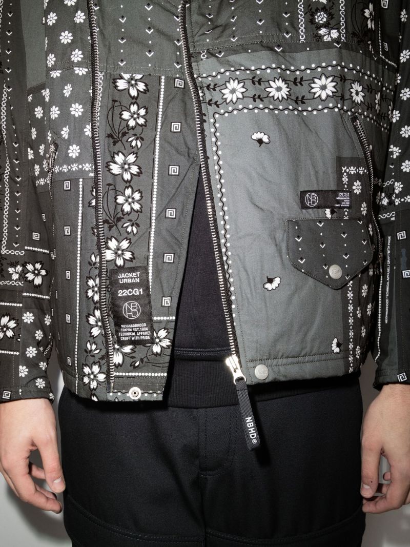 Bandana Print Cotton Biker Jacket