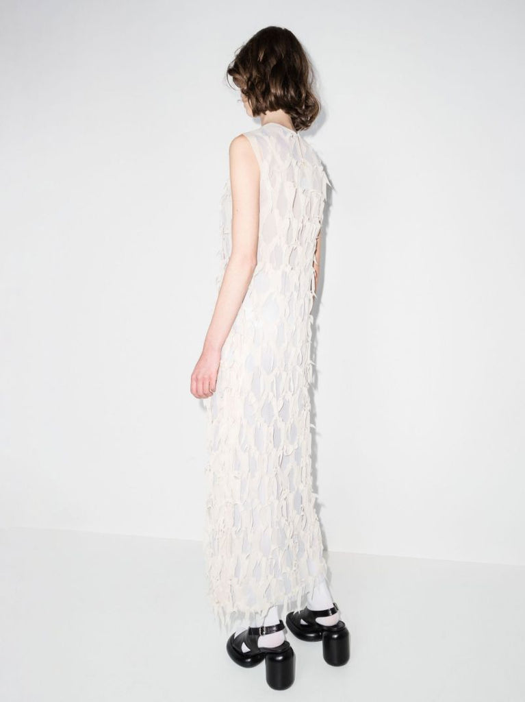 Sleeveless Overlaid Silk Midi Dress