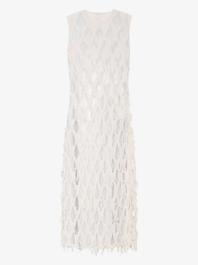 Sleeveless Overlaid Silk Midi Dress