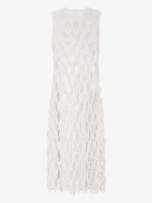 Sleeveless Overlaid Silk Midi Dress