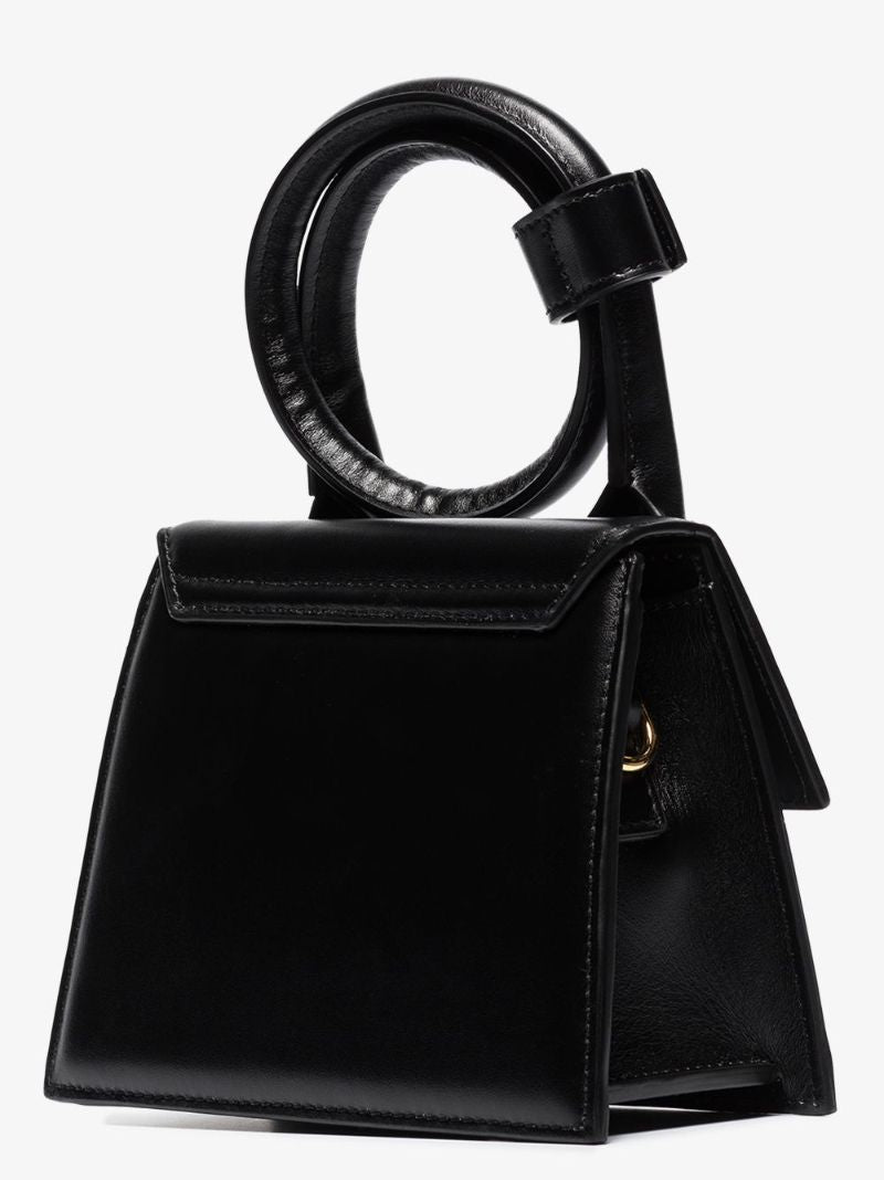 Black Le Chiquito Noeud Leather Top Handle Bag