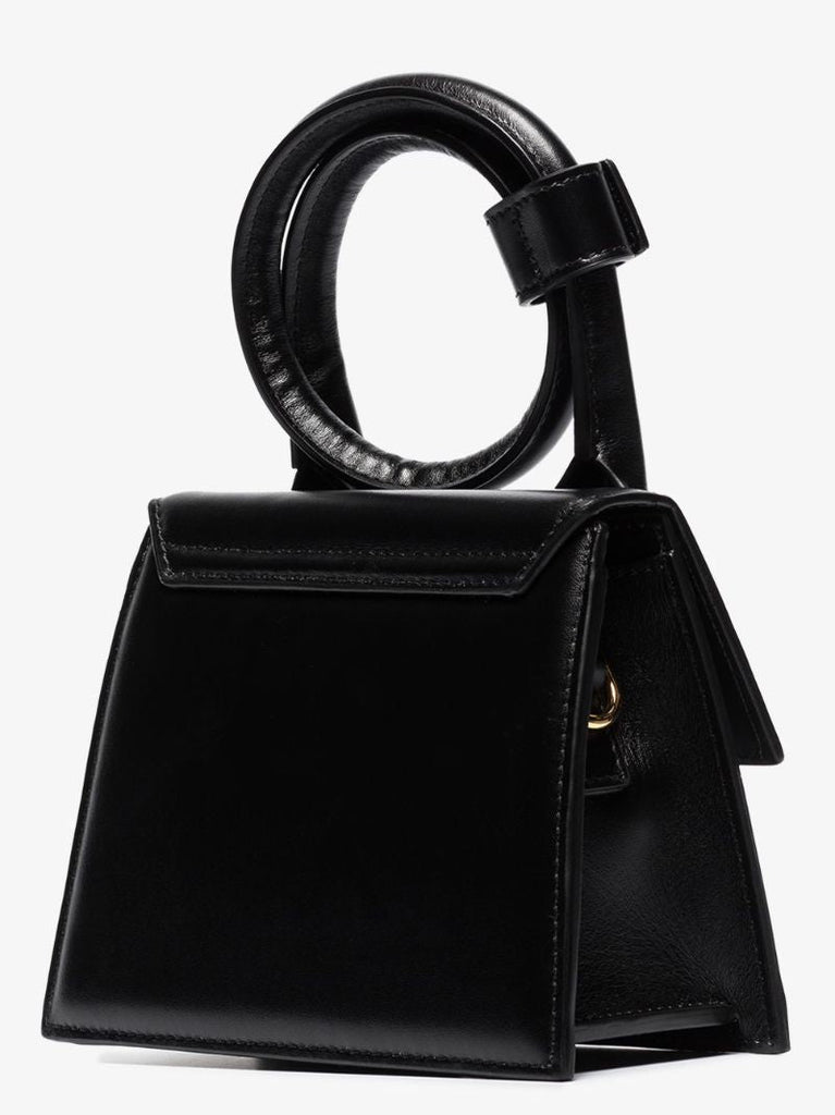 Black Le Chiquito Noeud Leather Top Handle Bag