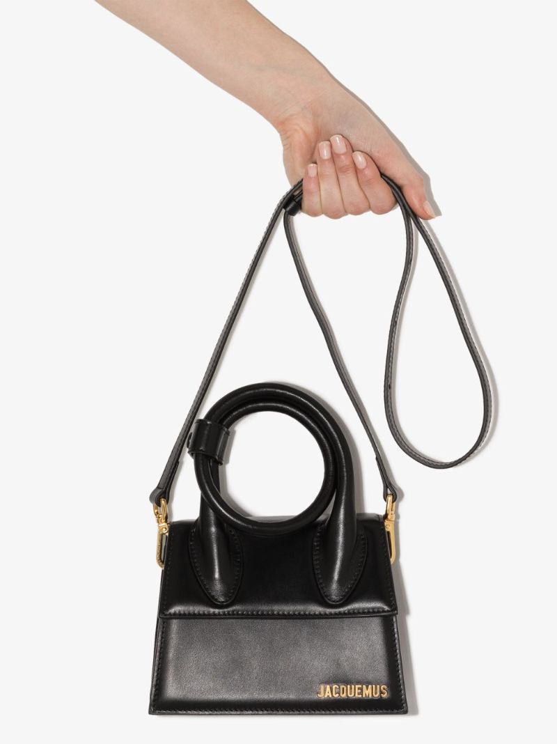 Black Le Chiquito Noeud Leather Top Handle Bag