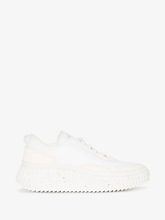White Nama Platform Low Top Sneakers