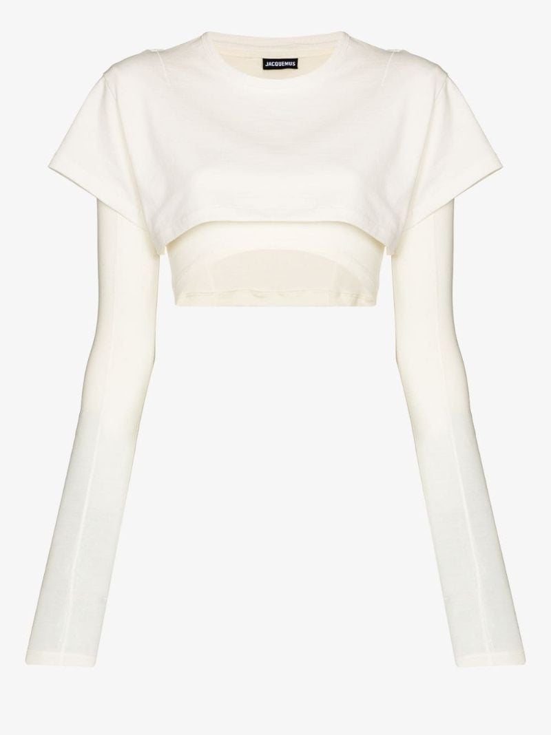 Neutral Le Double Cropped T-shirt