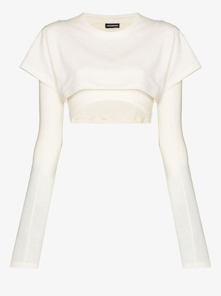 Neutral Le Double Cropped T-shirt