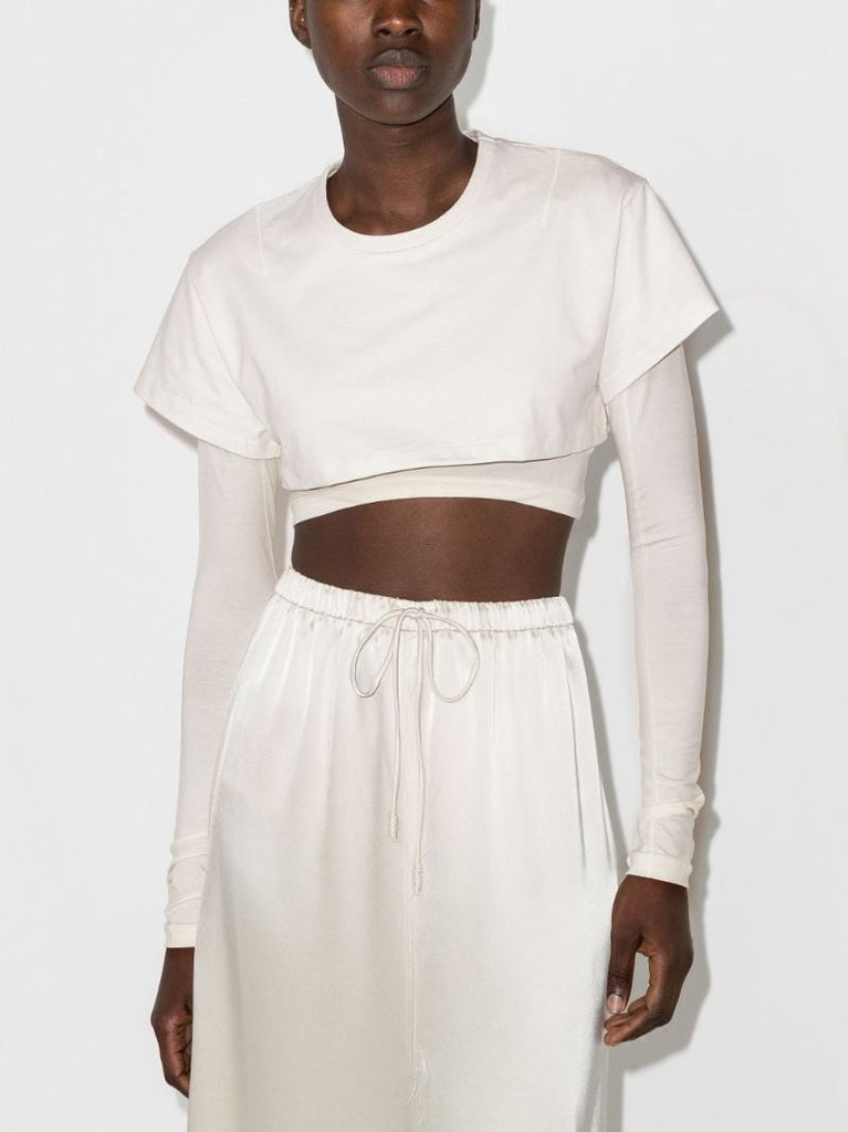 Neutral Le Double Cropped T-shirt