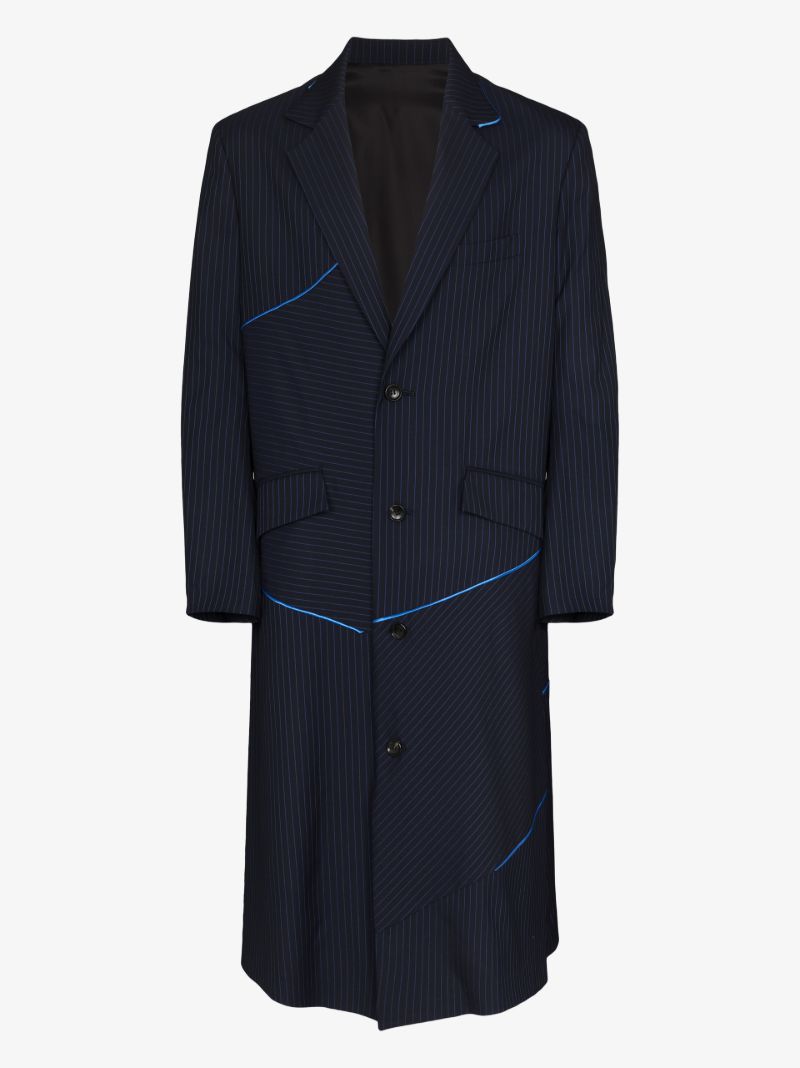 Pinstripe Single-breasted Wool Coat