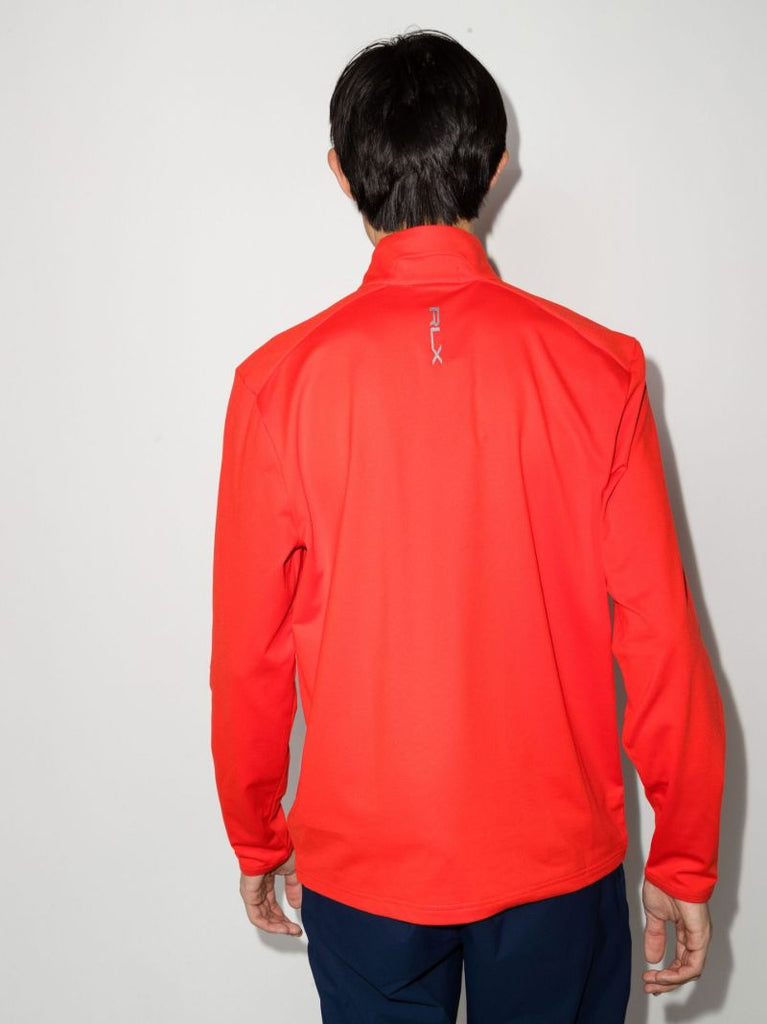 Red Half-zip Mock Neck Golf Sweatshirt