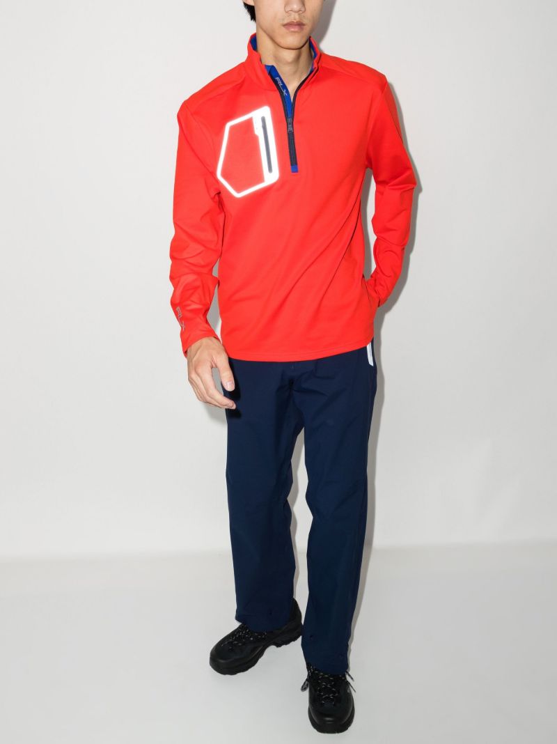 Red Half-zip Mock Neck Golf Sweatshirt
