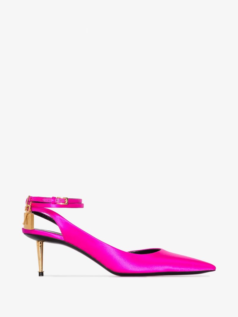 Pink 55 Padlock Slingback Pumps