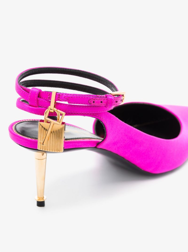 Pink 55 Padlock Slingback Pumps