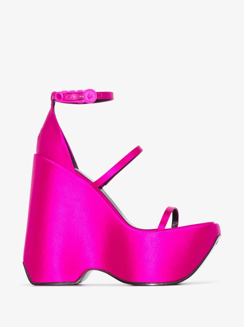 Pink Triplatform 160 Satin Sandals