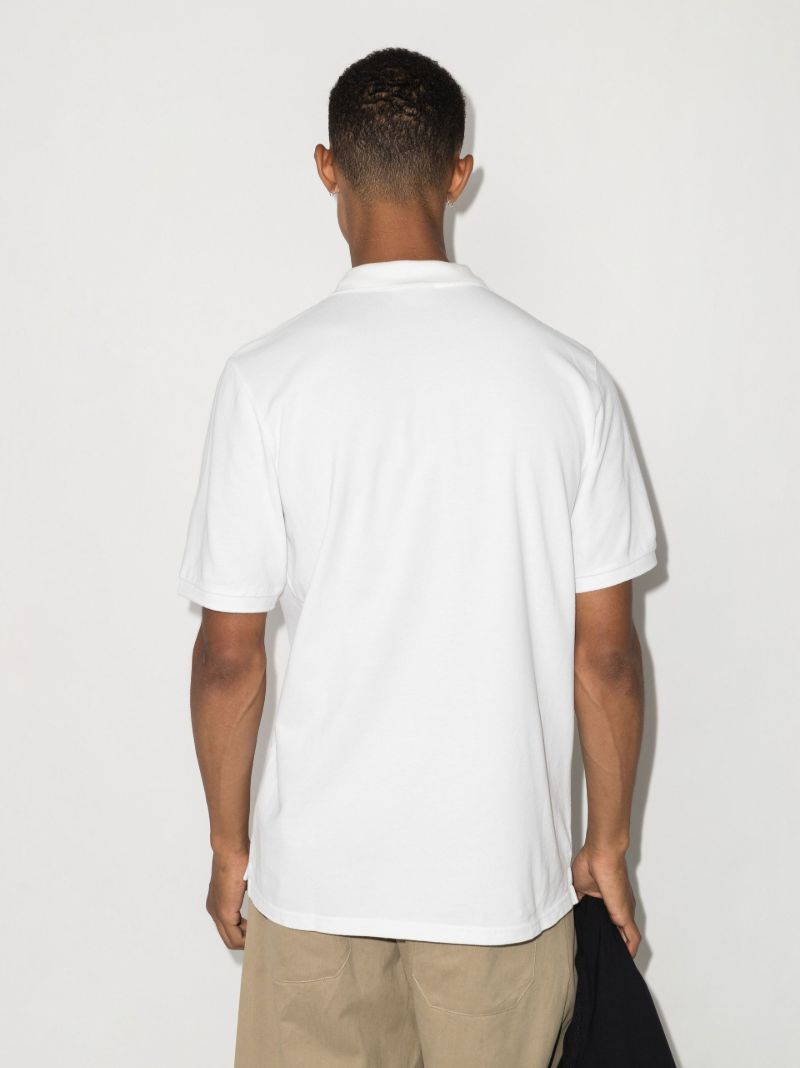 White Embroidered Logo Polo Shirt