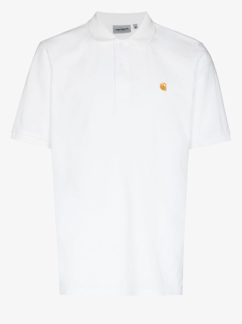 White Embroidered Logo Polo Shirt