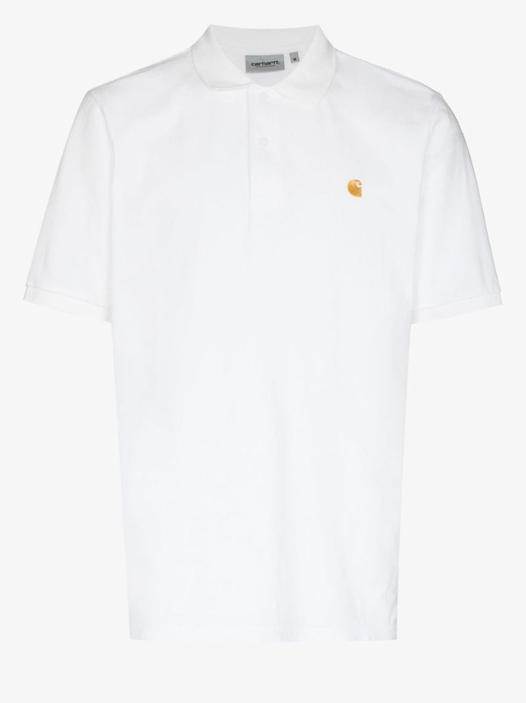 White Embroidered Logo Polo Shirt