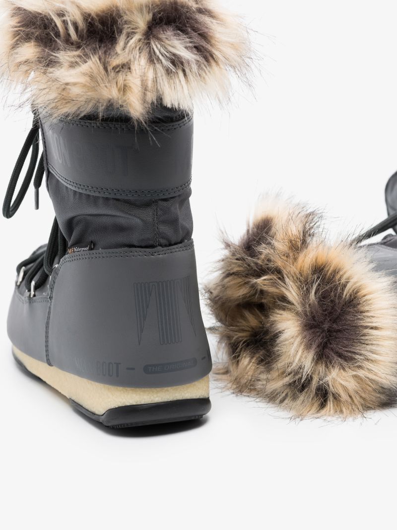 Grey Monaco Low Faux Fur Snow Boots