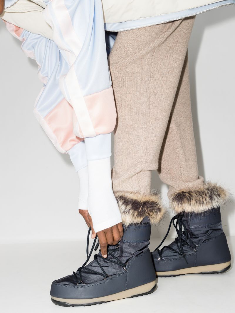 Grey Monaco Low Faux Fur Snow Boots
