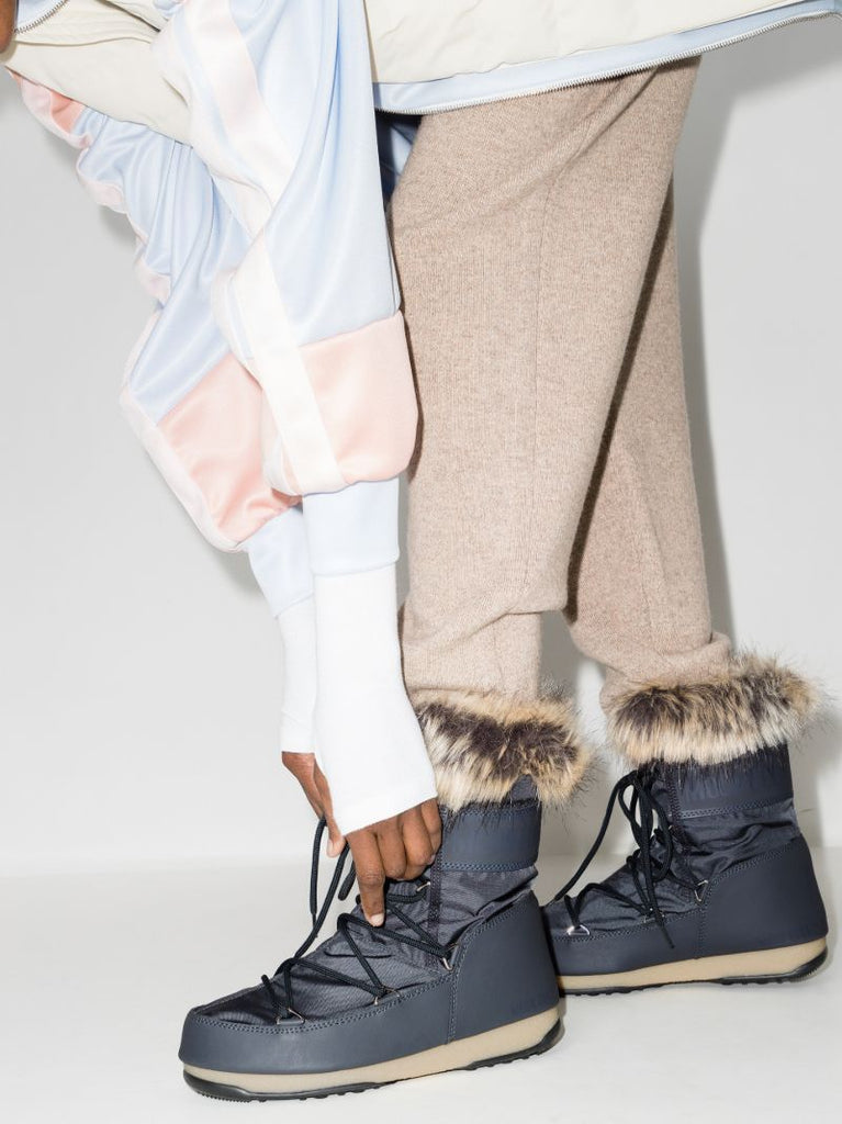 Grey Monaco Low Faux Fur Snow Boots