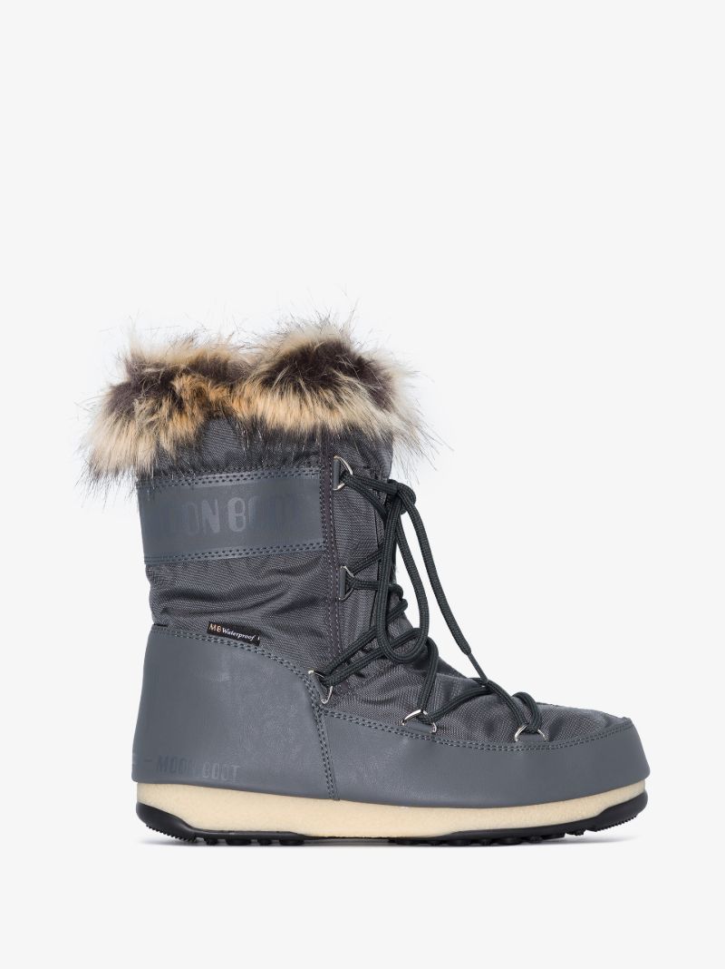 Grey Monaco Low Faux Fur Snow Boots