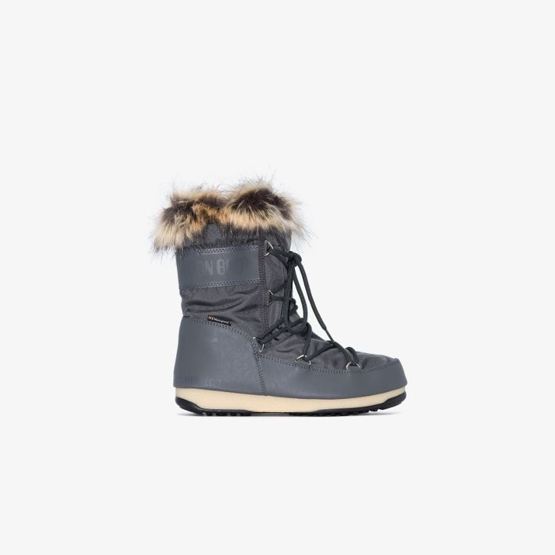 Grey Monaco Low Faux Fur Snow Boots