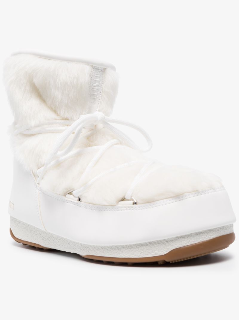 White Monaco Low Faux Fur Snow Boots