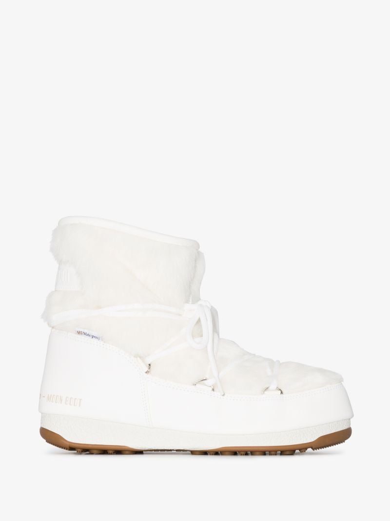 White Monaco Low Faux Fur Snow Boots