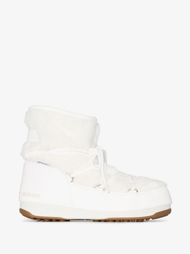 White Monaco Low Faux Fur Snow Boots