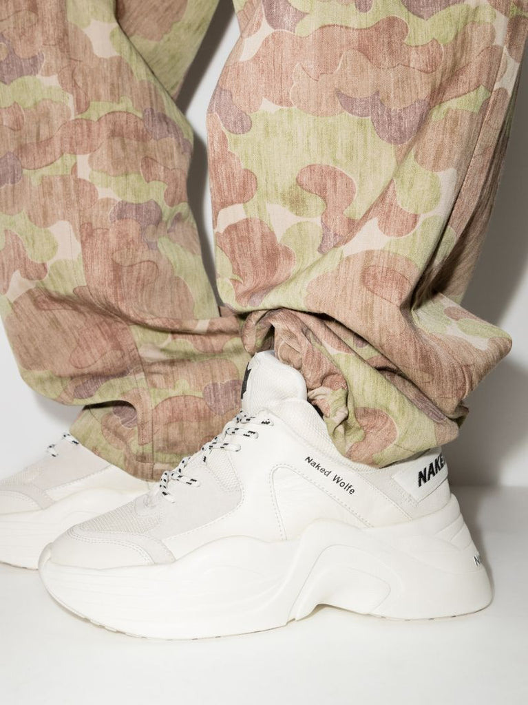 White Track Leather Sneakers