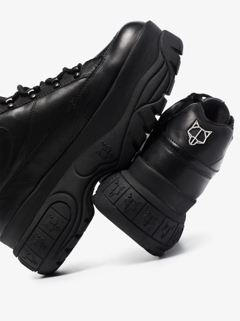 Black Sporty 70 Platform Leather Sneakers