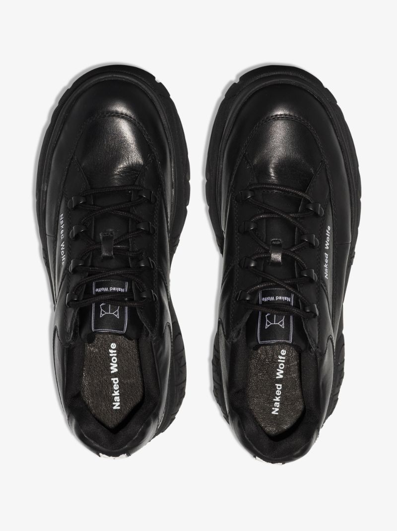 Black Sporty 70 Platform Leather Sneakers