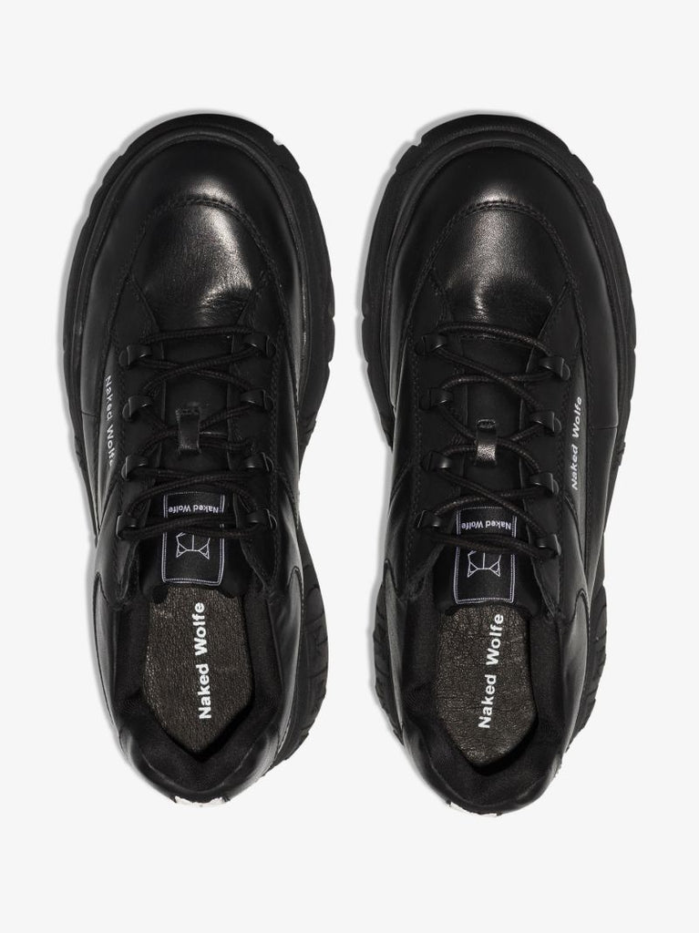 Black Sporty 70 Platform Leather Sneakers