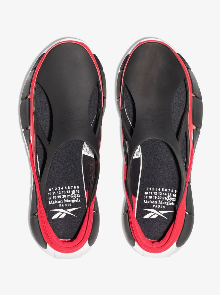 X Reebok Black and Red Croafer Slip-on Rubber Sneakers