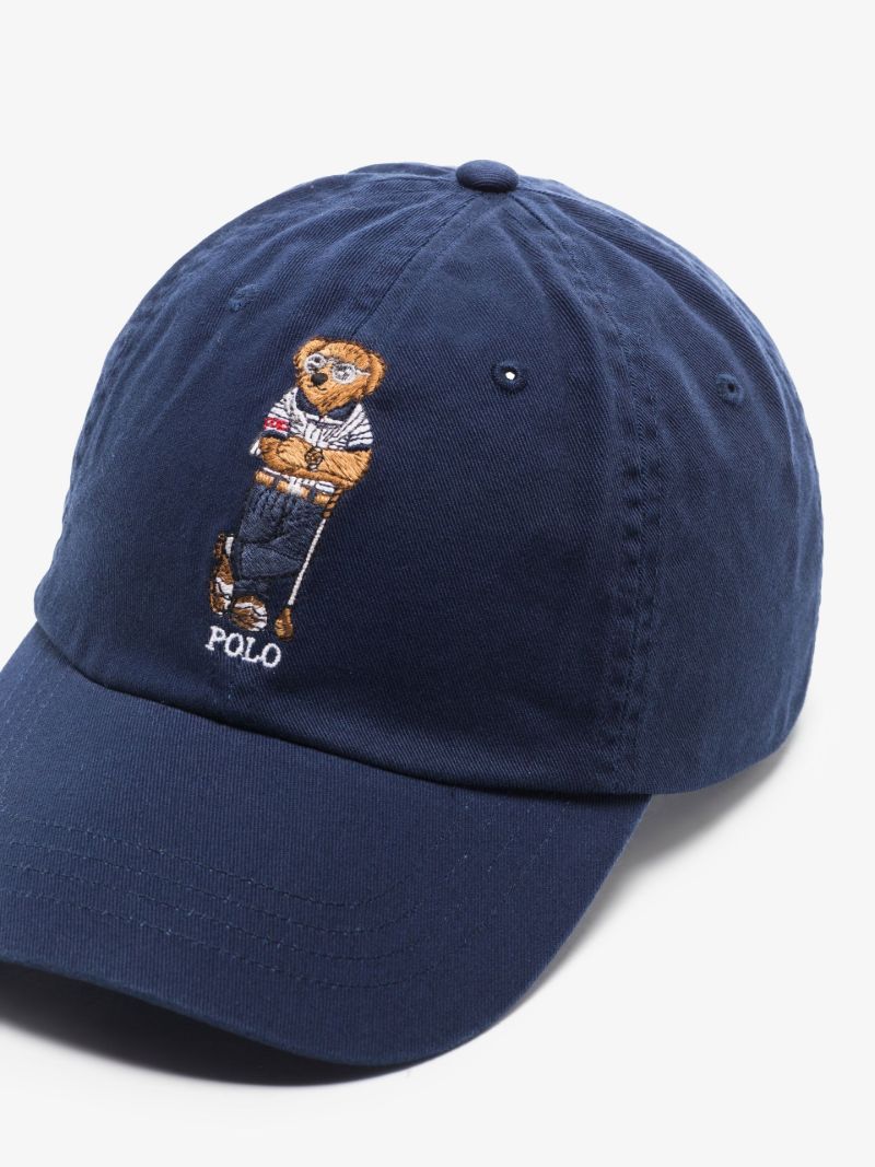 Blue Polo Bear Cotton Baseball Cap
