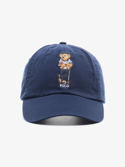 Blue Polo Bear Cotton Baseball Cap