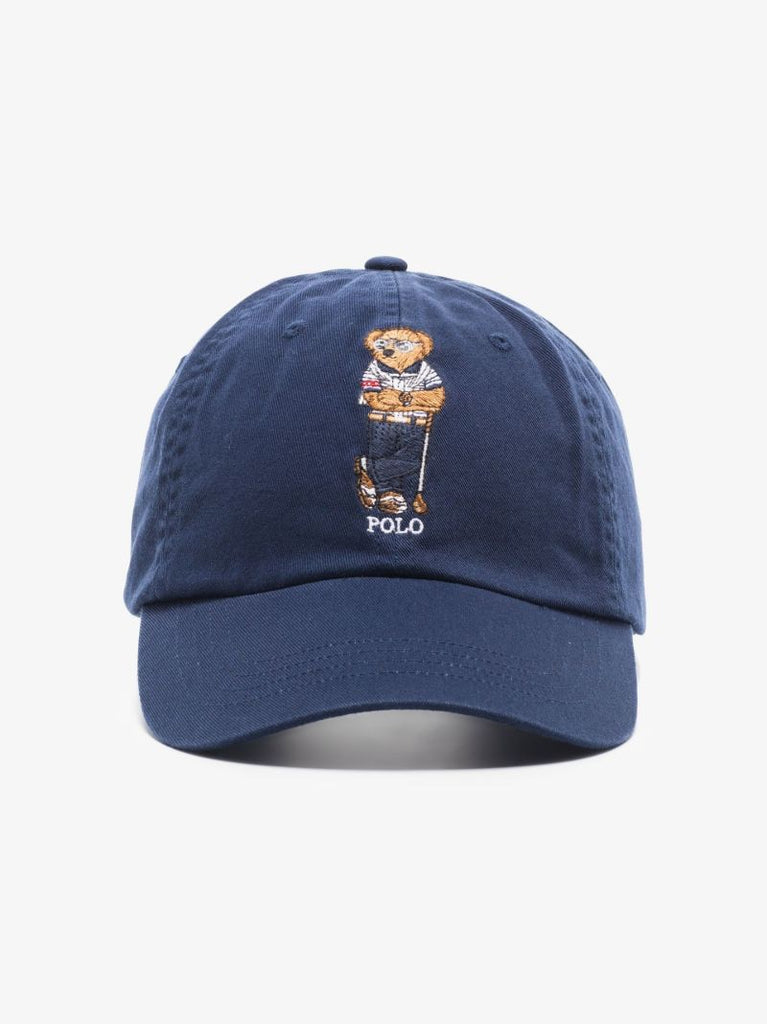 Blue Polo Bear Cotton Baseball Cap