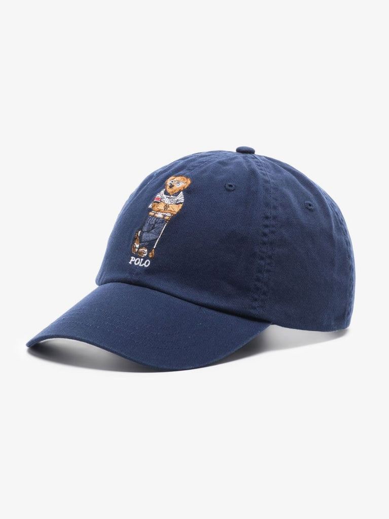Blue Polo Bear Cotton Baseball Cap