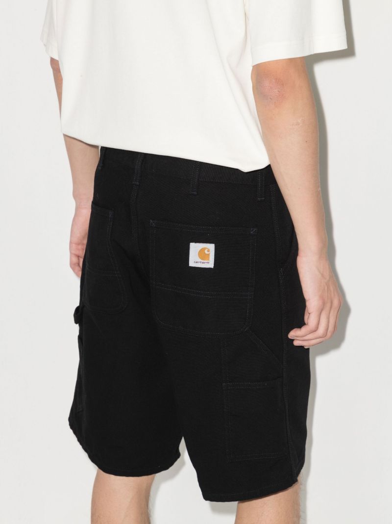 Black Single Knee Organic Cotton Shorts