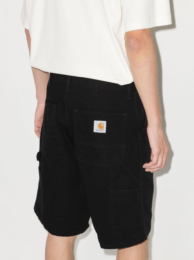 Black Single Knee Organic Cotton Shorts