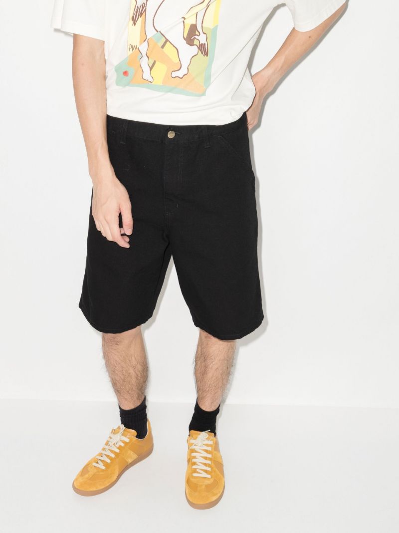 Black Single Knee Organic Cotton Shorts