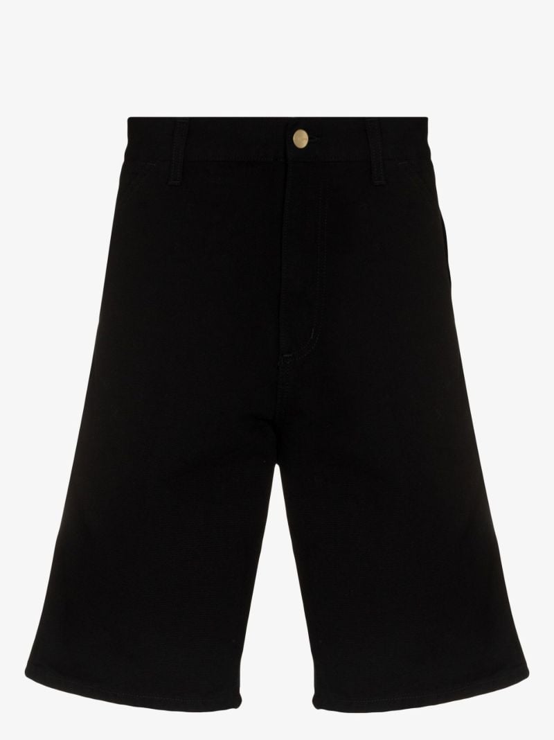 Black Single Knee Organic Cotton Shorts