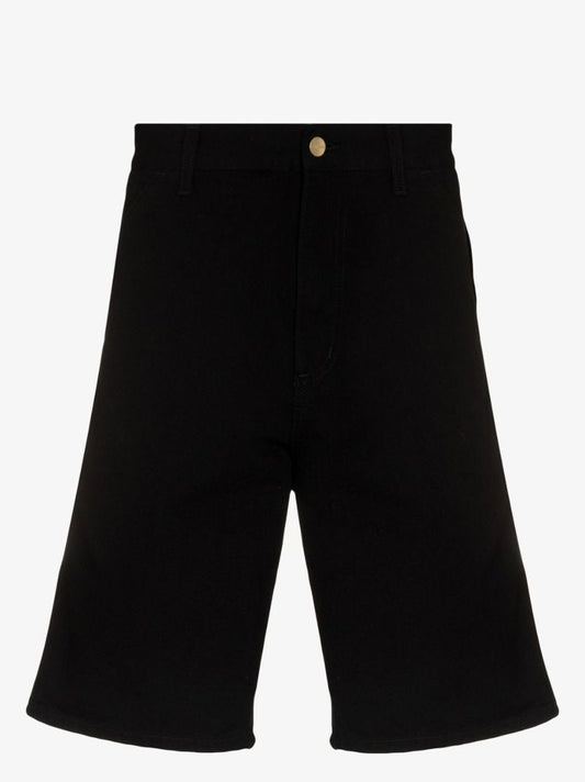 Black Single Knee Organic Cotton Shorts